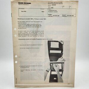 Saab Scania 900 1983 Genuine Accessory Console Installation Manual